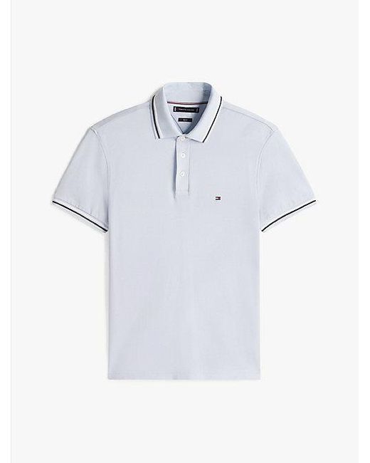 Tommy Hilfiger Slim Fit Polo Met Contrasterende Strepen in het White voor heren