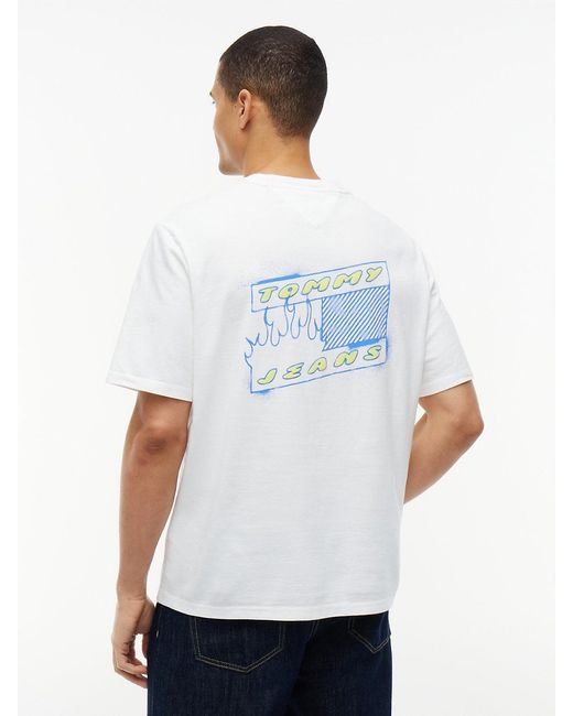 Tommy Hilfiger White 90S Back Bubble Logo Jersey T-Shirt for men