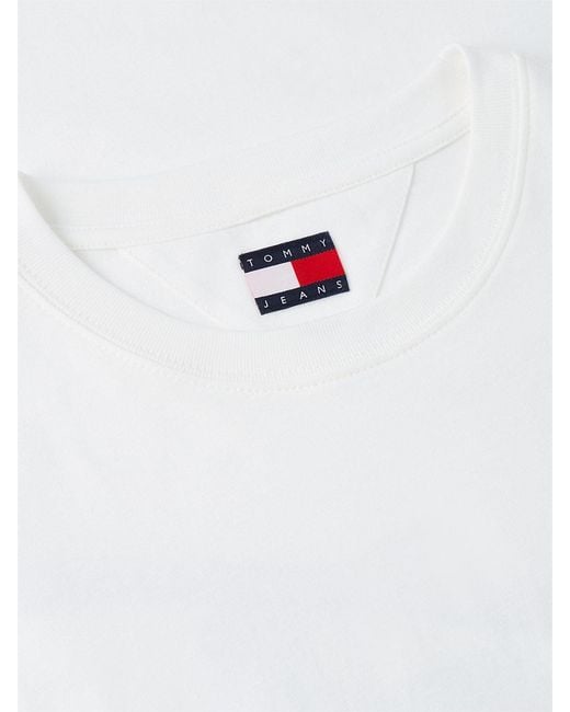 Tommy Hilfiger White Signature Logo Crew Neck T-Shirt for men
