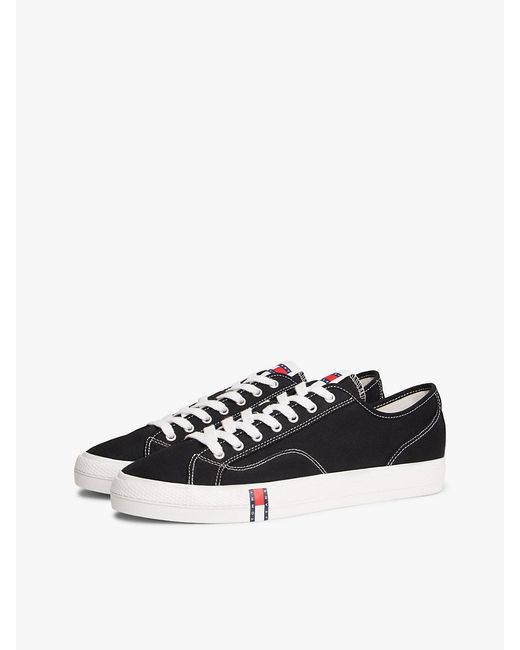 Tommy Hilfiger White Archive Flag Stripe Canvas Trainers for men