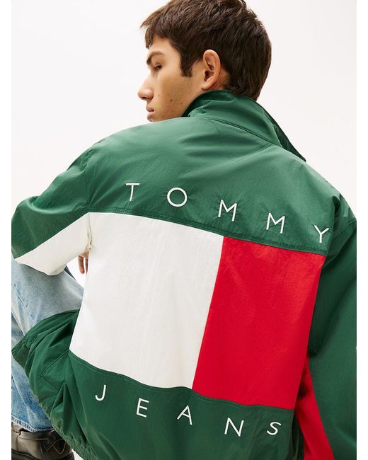 Tommy Hilfiger Green Flag Badge Back Logo Water Repellent Jacket for men