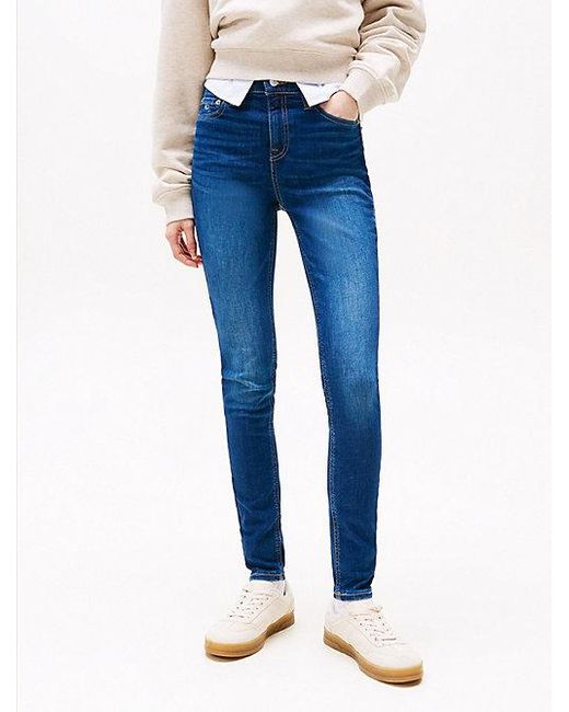 Vaqueros Nora De Corte Ceñido Y Talle Medio Tommy Hilfiger de color Blue
