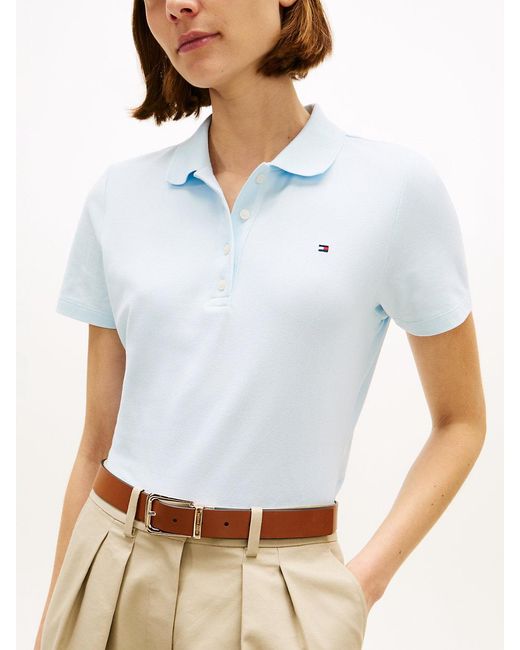 Tommy Hilfiger White 1985 Slim Fit Pique Polo Shirt
