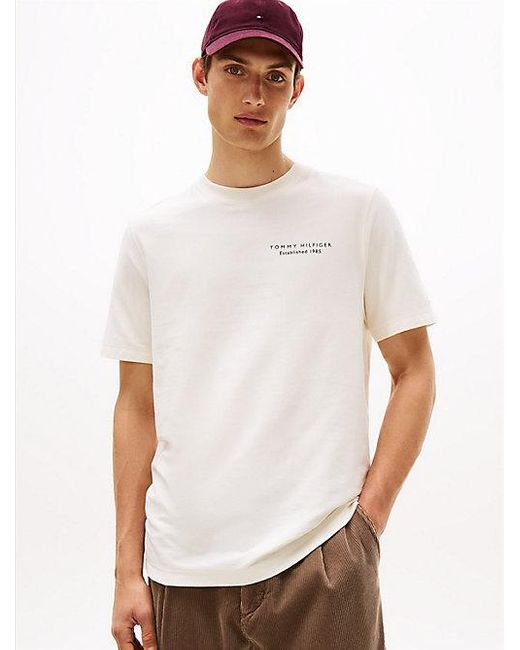 Camiseta De Punto Con Estampado Tommy Hilfiger de hombre de color White