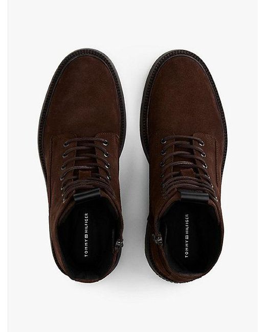 Tommy Hilfiger Lichtgewicht Suède Boots in het Brown voor heren