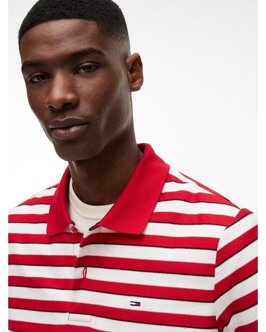 Tommy Hilfiger Blue Regular Fit Stripe Jersey Polo Shirt for men