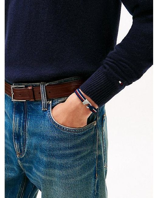Pulsera De Silicona Con Cinta Distintiva Tommy Hilfiger de hombre de color Blue
