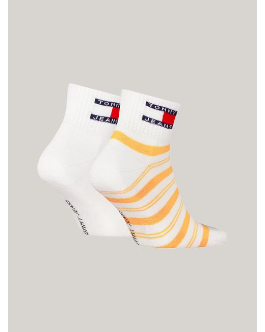 Tommy Hilfiger Metallic 2-pack Stripe Logo Ankle Socks