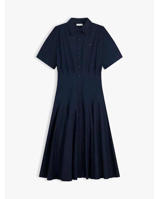 Chemisier Midi A Campana di Tommy Hilfiger in Blue