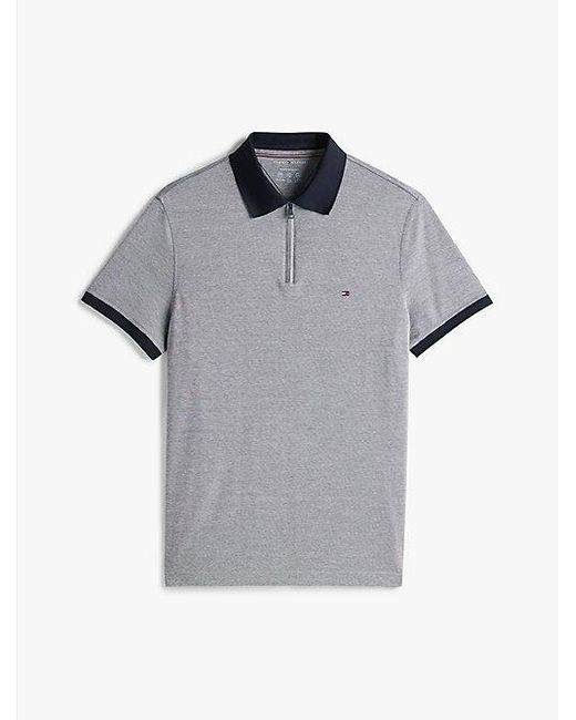 Tommy Hilfiger Regular Fit Poloshirt Met 1/4-Rits in het Gray voor heren