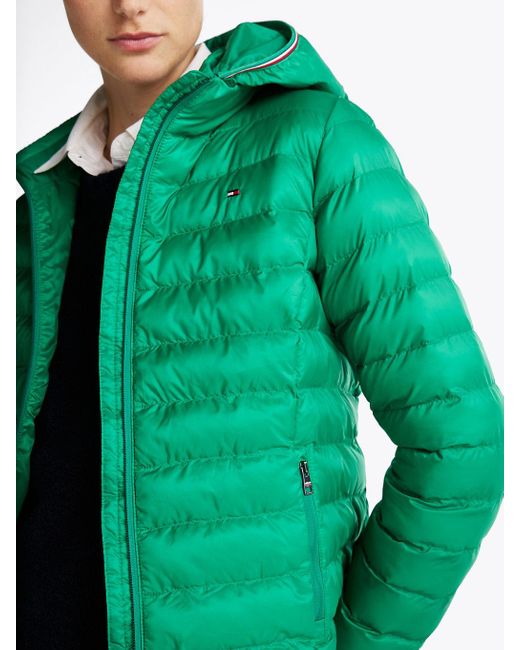 Giubbino Imbottito Leggero Con Cappuccio di Tommy Hilfiger in Green