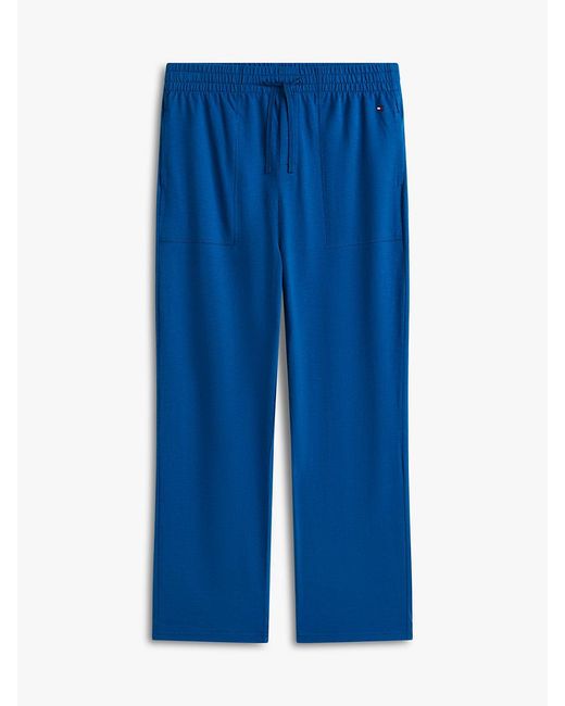 Tommy Hilfiger Blue Flag Embroidery Textured Pyjama Bottoms for men