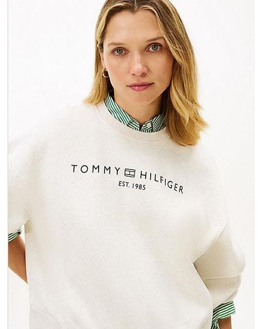 Sudadera Amplia De Felpa Flexible Tommy Hilfiger de color White