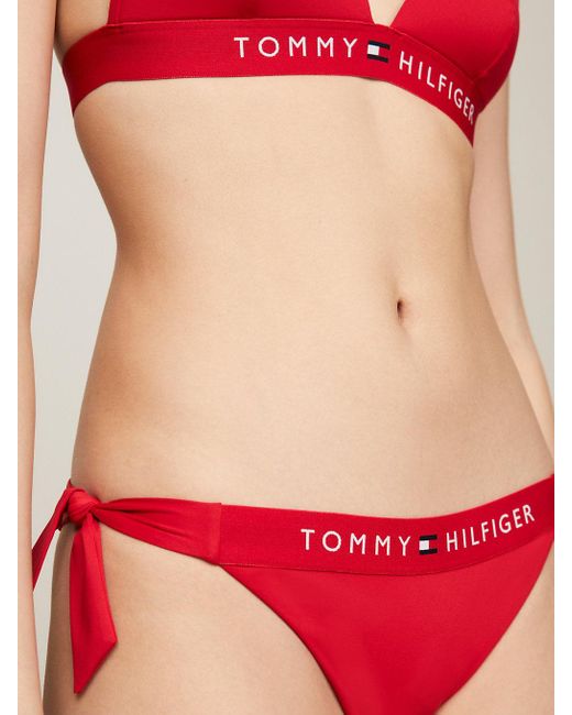 Tommy Hilfiger Red Original Cheeky Side Tie Bikini Bottoms