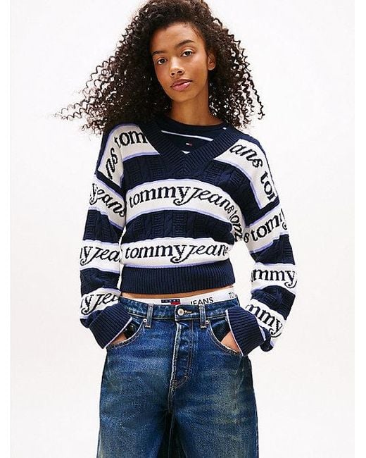 Tommy Hilfiger Blue Tommy Flag Relaxed Fit Pullover Mit Logo