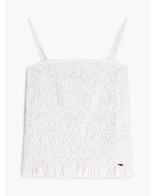Tommy Hilfiger White Smock Slim Strap Top