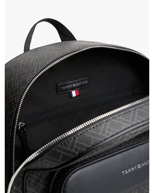 Tommy Hilfiger Black Hilfiger Flag Mixed Texture Dome Backpack for men