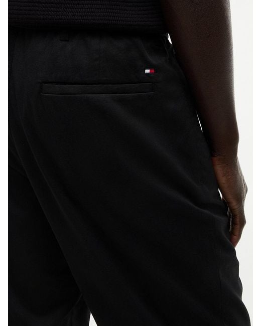 Tommy Hilfiger Black Dover Elasticated Regular Twill Chinos for men