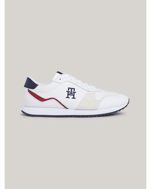 Tommy Hilfiger Metallic Leather Th Monogram Serrated Runner Trainers for men