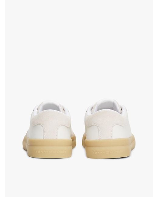 Baskets En Daim À Semelle Cuvette Tommy Hilfiger pour homme en coloris White