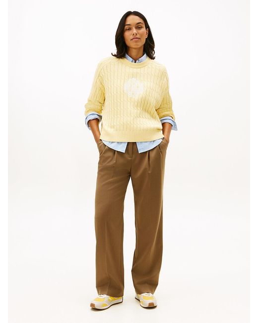 Tommy Hilfiger Metallic Timeless Pleated Relaxed Straight Leg Trousers