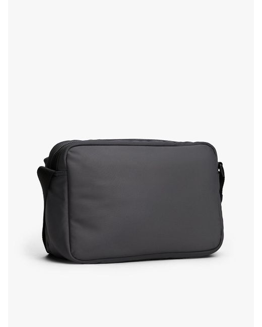 Tommy Hilfiger Black Textile Logo Patch Crossbody Reporter Bag for men