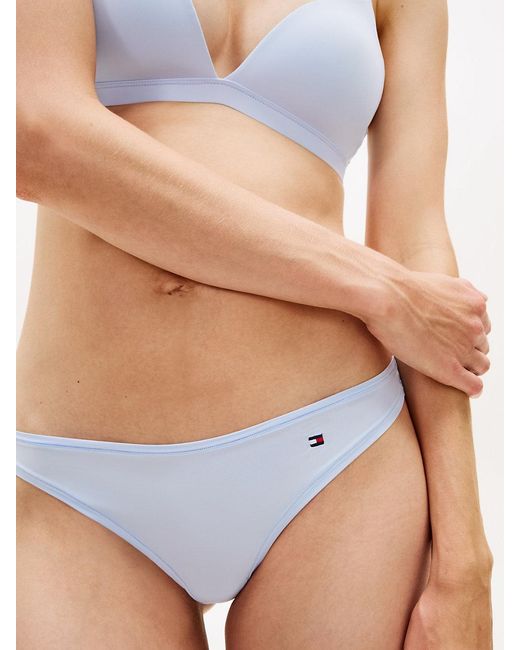 Tommy Hilfiger Blue Essential Flag Embroidery Microfibre Thong