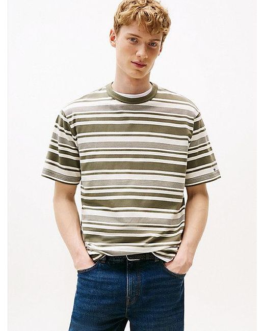Tommy Hilfiger Relaxed Fit T-Shirt Met Strepen in het Natural voor heren
