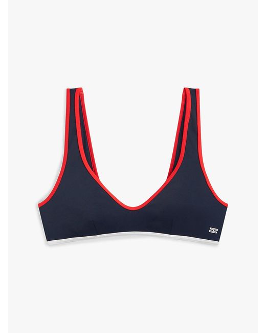 Tommy Hilfiger Blue Classic Scoop Back Bralette Bikini Top