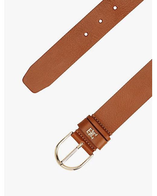 Tommy Hilfiger Riem Met Ronde Gesp En Th-Monogram in het Brown