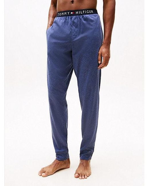 Pantalón De Pijama Original Con Bajo Elástico Tommy Hilfiger de hombre de color Blue