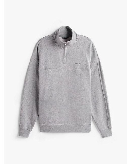 Tommy Hilfiger Original Lounge-Sweatshirt Met Halve Rits in het Gray voor heren