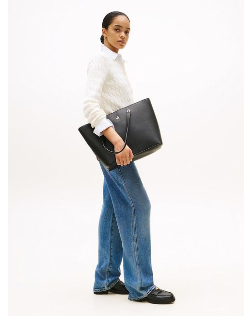 Tommy Hilfiger Black Th Emblem Tote