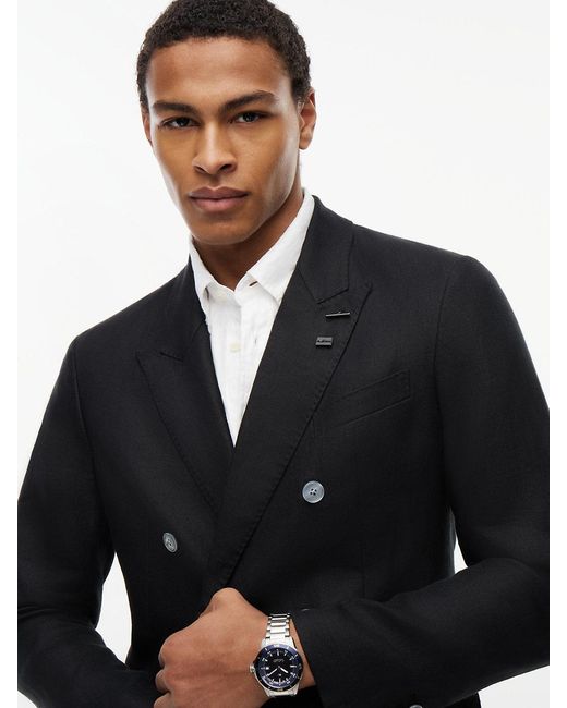 Tommy Hilfiger Blue New York Label Regular Fit Pure Linen Blazer for men