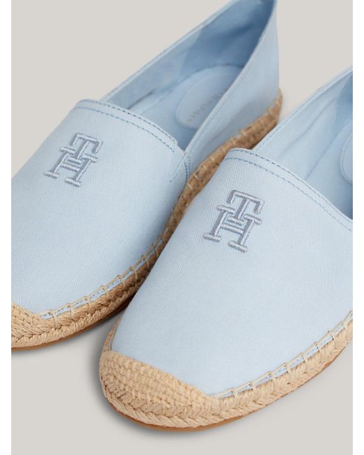 Tommy Hilfiger White Embroidery Flat Espadrilles