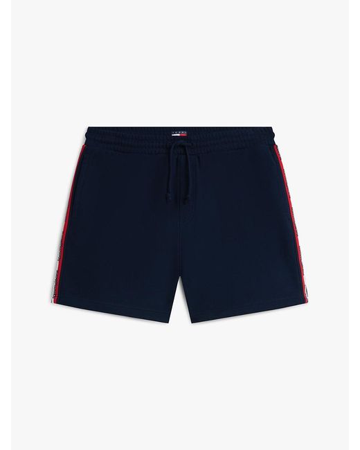 Tommy Hilfiger Blue Global Stripe Logo Tape Sweat Shorts for men