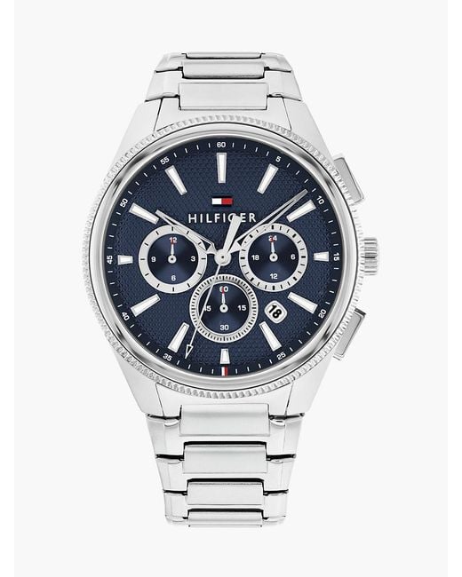 Tommy Hilfiger Gray Dial Stainless Steel Chain-Link Watch for men