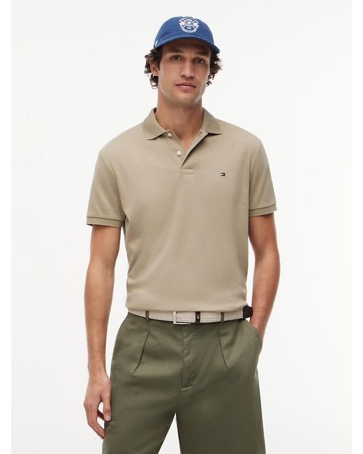 Tommy Hilfiger White Fluid Cotton Interlock Knit Polo Shirt for men