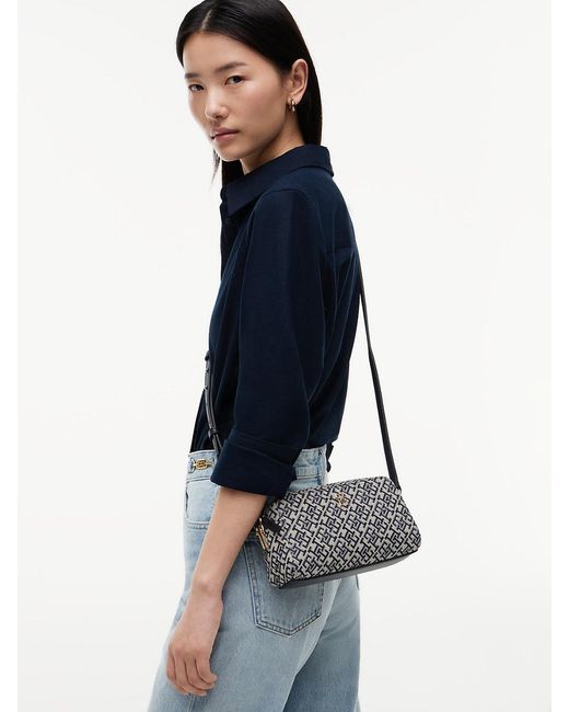Tommy Hilfiger Gray Th Monogram Jacquard Crossbody Camera Bag