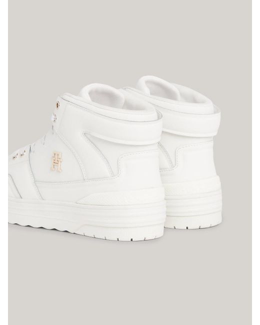 Tommy Hilfiger White Leather High-top Basketball Trainers