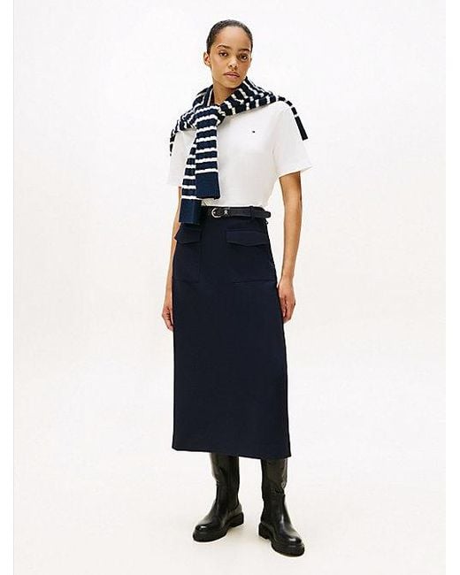 Tommy Hilfiger Boxy Relaxed Fit T-Shirt Van Interlock-Katoen in het White