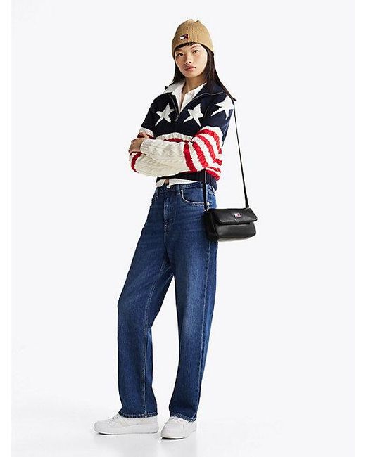 Tommy Hilfiger Crossbodytas Met Gewatteerde Flap in het Black