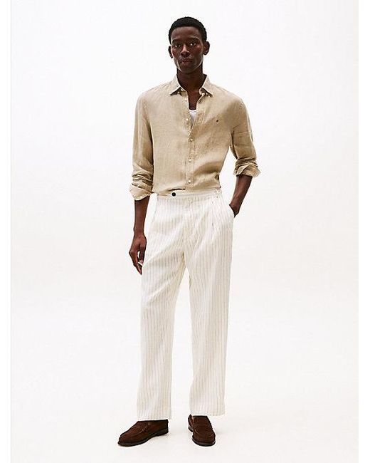 Pantalón De Pernera Ancha Con Rayas Tommy Hilfiger de hombre de color Natural