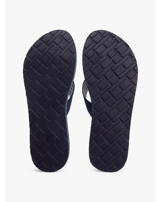 Tommy Hilfiger Blue Webbing Strap Ithaca Stripe Flip-Flops