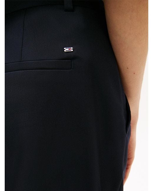 Tommy Hilfiger Blue Timeless Slim Straight Leg Ankle Trousers