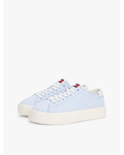 Tommy Hilfiger Blue Sneaker Aus Canvas Mit Plateau-Sohle