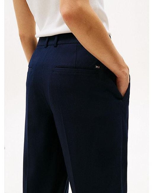 Tommy Hilfiger Cropped Broek Met Tapered Fit in het White