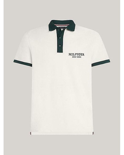 Tommy Hilfiger Hilfiger Monotype Regular Fit Polo Met Logo in het White voor heren
