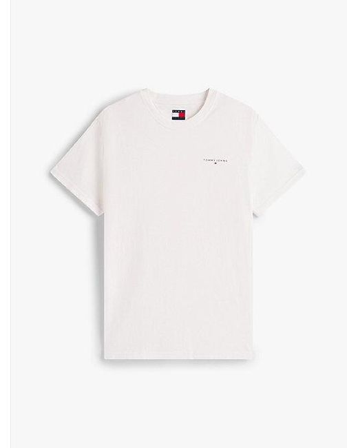 Camiseta Slim Con Logo Lineal Tommy Hilfiger de hombre de color White