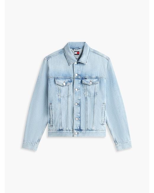 Tommy Hilfiger Blue Ryan Colour-Blocked Vintage Denim Trucker Jacket for men